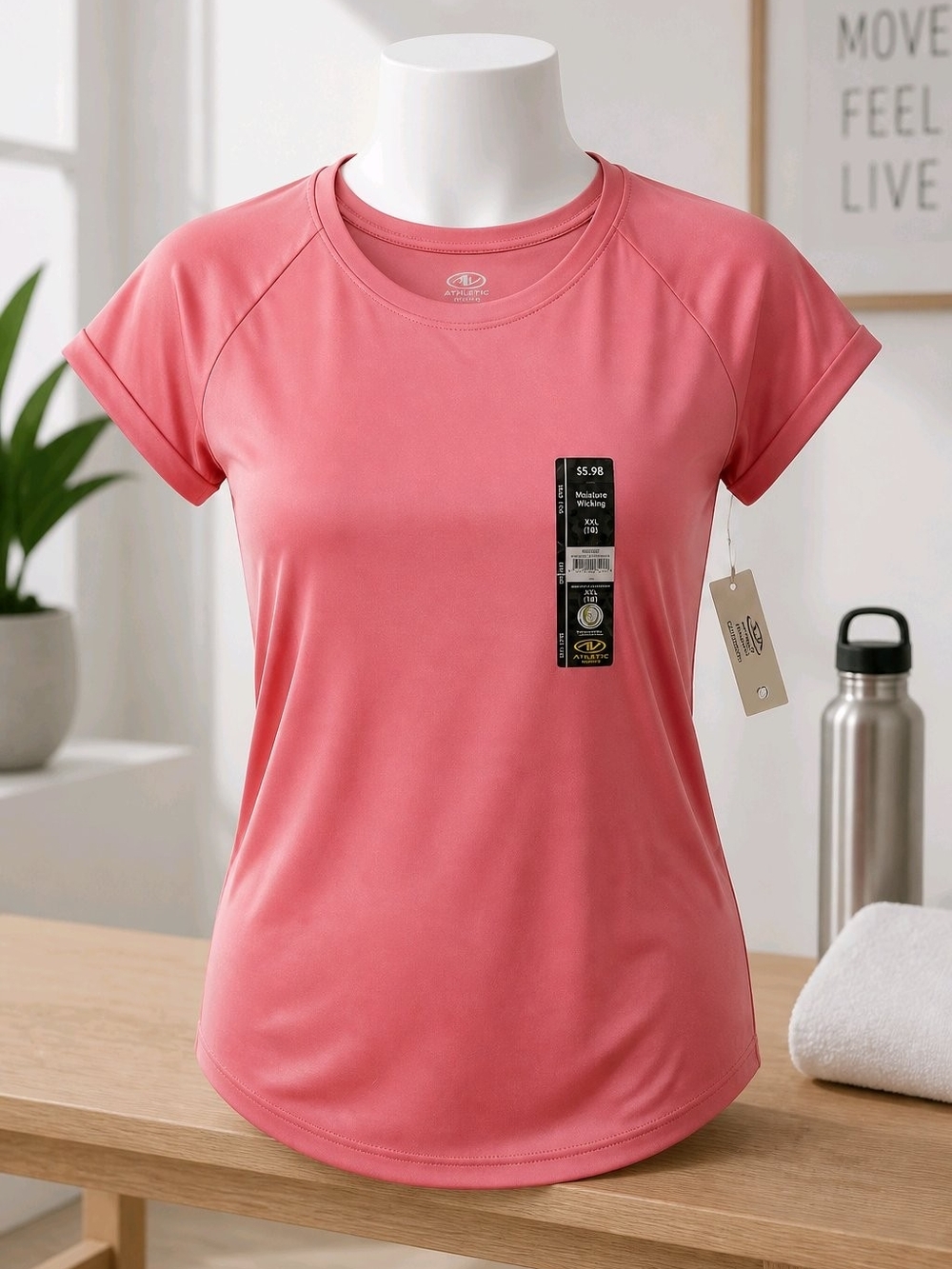 Athletic Works Coral Pink Short Sleeve Tee